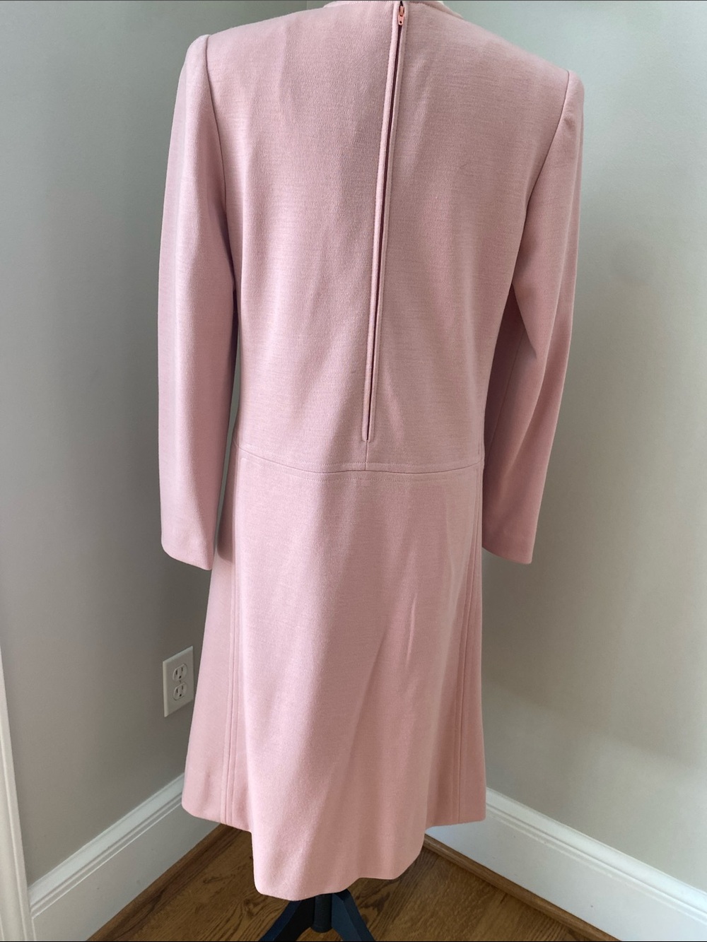 Vintage Helga powder pink Jackie O First Lady dress faux pocket size medium knit - Picture 8 of 16